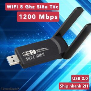 Nâng cấp WiFi 5G dễ dàng với USB THU WIFI 1200Mbps Anten Đôi  bắt 5GHz cho máy bàn PC laptop