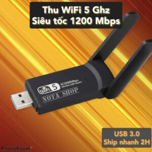 Nâng cấp WiFi 5G dễ dàng với USB THU WIFI 1200Mbps Anten Đôi  bắt 5GHz cho máy bàn PC laptop