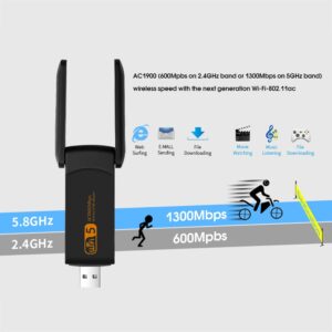 [BẢO HÀNH 6 TH] USB THU WIFI AC 1900Mbps  bắt 5GHz cho máy bàn PC laptop