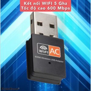 USB THU WIFI 600Mbps cho máy bàn PC và laptop, card mạng usb hai băng tầng 2.4 / 5GHz