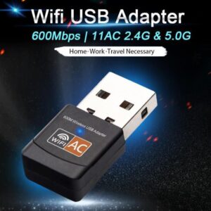 USB THU WIFI 600Mbps cho máy bàn PC và laptop, card mạng usb hai băng tầng 2.4 / 5GHz