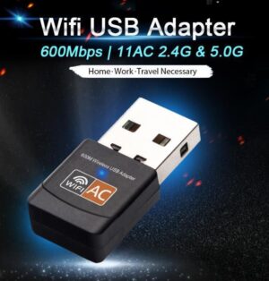 USB THU WIFI 600Mbps cho máy bàn PC và laptop, card mạng usb hai băng tầng 2.4 / 5GHz