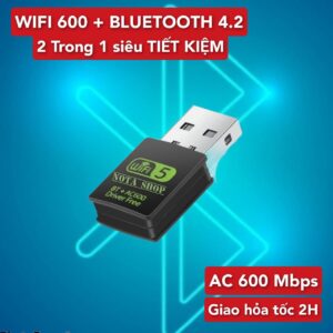 Thiết bị kết nối WiFi 5Ghz 600Mbps  Anten Ngầm  + BLUETOOTH (KHÔNG cần Driver)