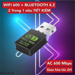 Thiết bị kết nối WiFi 5Ghz 600Mbps  Anten Ngầm  + BLUETOOTH (KHÔNG cần Driver)